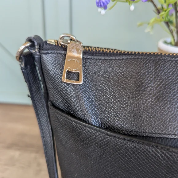 Coach Black Leather Crossbody with Gold-Tone Hardware - Picture 3 of 11